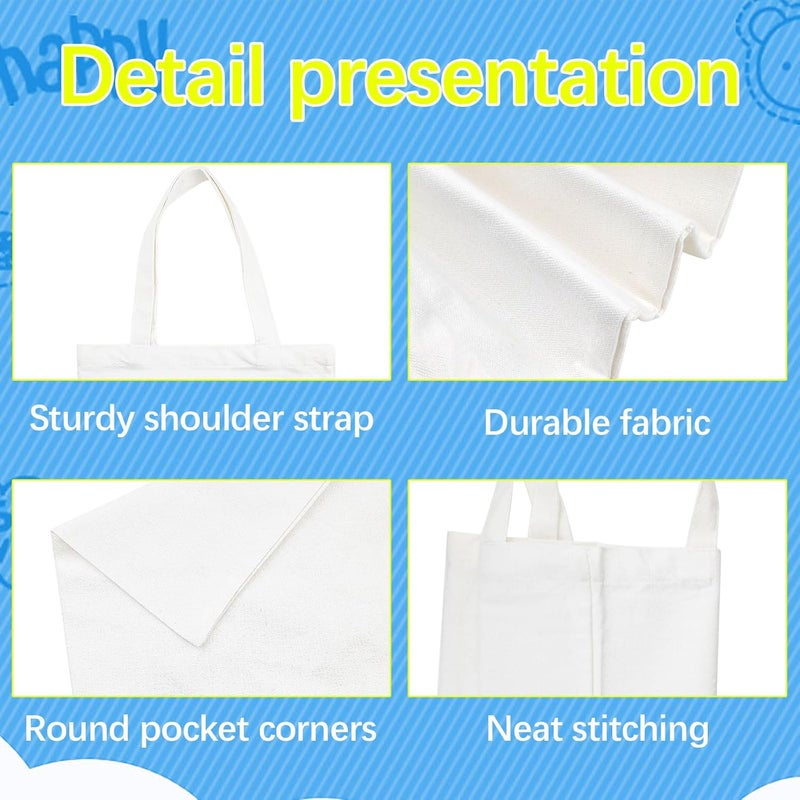 OKBA 20 Pcs 8X7.5 Inch Sublimation mini tote bags,Blank Canvas Tote Bags Reusable Grocery Bags, small tote bags for kids DIY - Image 3